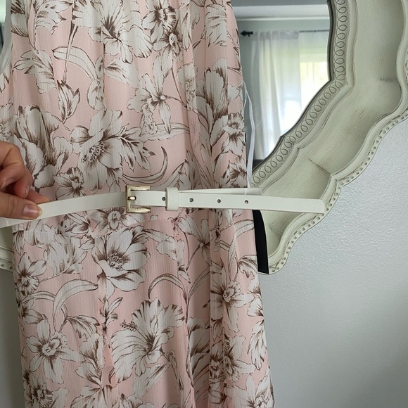 Tommy Hilfiger flower print belted pink dress - Picture 3 of 7